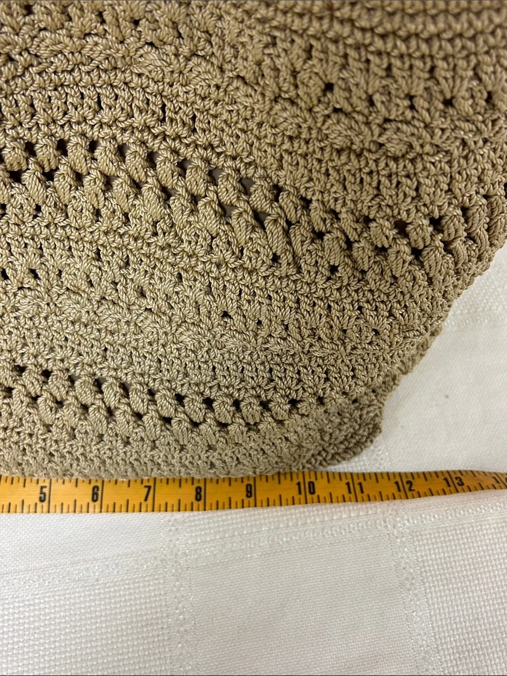 Lina Handwoven Crochet Tote in Tan